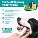 Teeth Cleaning Wipes for Dogs & Cats, Dog Finger Toothbrush Wipes, Dog Dental Care Finger Wipes, Dog Tooth Brushing Kit, Remove Plaque & Tartar Buildup, Fresh Breath (50 PCS, Unscented), BBD: 09/02/2027