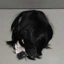 Short Black Wig for Women Men, Straight Synthetic Hair, Anime Party Halloween Costume Wigs