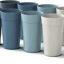 Homestockplus 20 Oz Tumbler Cups,Unbreakable Drinking Cups Microwave and Dishwasher Safe BPA Free E-Co Friendly Reusable Cup For Smoothies,Water,Wine,Alcohol Etc. Drinks, Set of 8