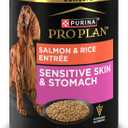 Purina Pro Plan Sensitive Skin and Stomach Dog Food Wet Classic Pate Salmon and Rice Entrée - (Pack of 12) 13 oz. Cans, BBD: JUN/2028