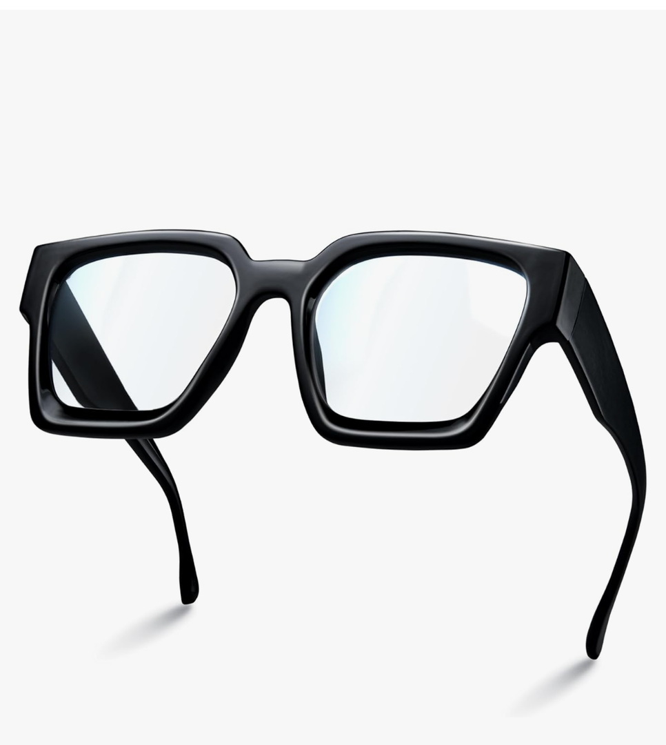 livho Oversized 99% Blue Light Glasses for Woman - Rectangle Fashion Glasses for Computer, Chic Preppy Frame - Anti Eyestrain