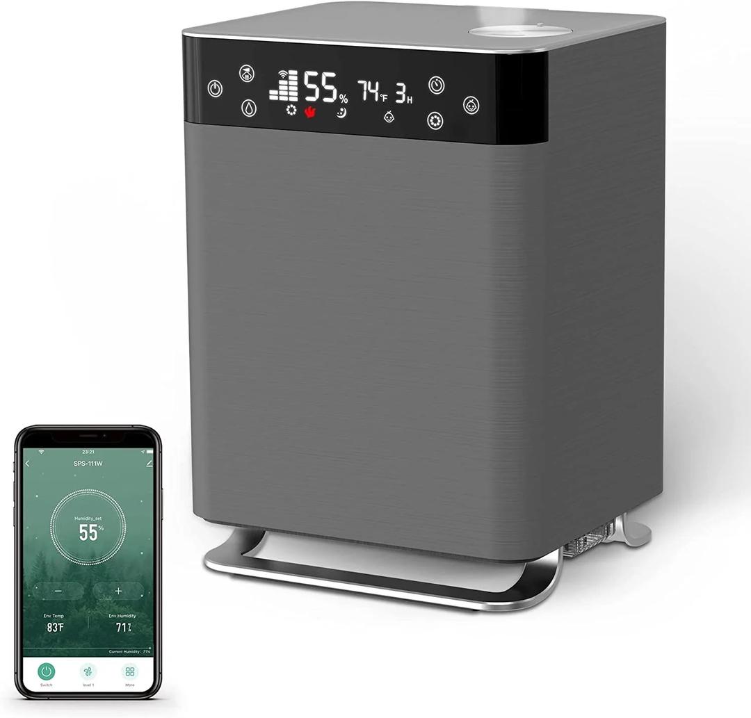 Humidifiers for Bedroom Large Room Home 4.5L Top Fill Cool Mist Humidifiers for Families Plants Indoor with Humidity Sensor, Customized Humidity, Night Light, Quiet Sleep Mode, Auto Shut Off