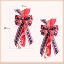 Large Patriotic Wreath Bows for Front Door, Memorial Day Red Blue White Stars and Stripes Bows for Wreath