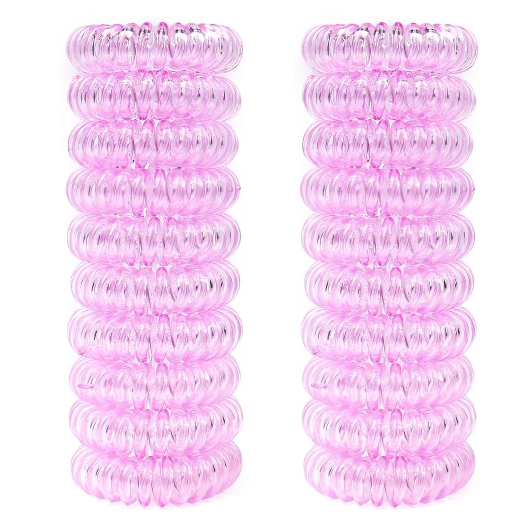 20 Pcs Purple Spiral Hair Ties No Crease Coil Elastic Hair Ties for Women No Damage Ponytail Holders