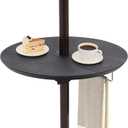 Sundale Outdoor Adjustable Umbrella Table, 20'' Portable Round Umbrella Table Tray for 1.5ft Patio Umbrella Pole, 20-in