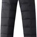 Gihuo Snow Pants Womens Winter Windproof Down Pants Warm Outdoor Ski Pants Padded Loose Ultralight Warm Trousers (X-Large, Black)