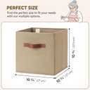 GRANNY SAYS Cube Storage Bins, 11 Inch Cube Storage Organizer with PU Handle, Khaki, Foldable Clothing Organizer Bins, Storage Baskets for Shelves, Closet, 6-Pack