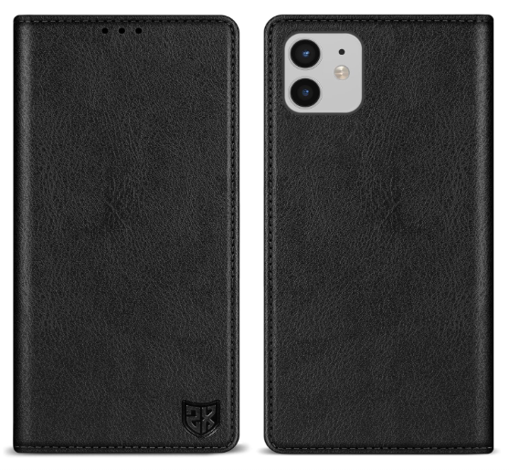 ZZXX for iPhone 12/12 Pro Wallet Case with [RFID Blocking] Card Slot Stand Strong Magnetic Leather Flip Fold Protective Phone Case for iPhone 12/12 Pro Case Wallet(Black-6.1 inch)