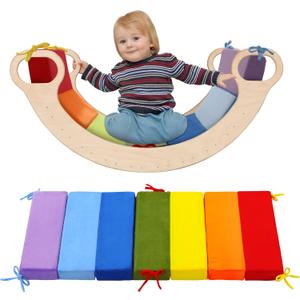 ROYALAY Rainbow Toddler Arch Climber Set - Climbing Arch & Cushion Floor Mats for Kids