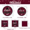 Gatherfun Graduation decorations 2026 Graduation Party Supplies Maroon Disposable Paper Plates Luncheon Napkins Cocktail Napkins for Congrats Grad Party Decorations, Serve 50