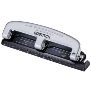Bostitch Office EZ Squeeze 3-Hole Punch, 20 Sheet Capacity, Reduced Effort, No Jam Technology, Silver