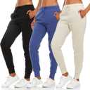 BottomLine 3 Pack Sweatpants Women, Comfortable Womens Sweatpants, Fleece Womens Joggers  (Large, Combo 2)