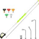 RIDGE WASHER Pressure Washer Extension Wand 120 Inch, Stainless Steel Replacement Power Washer Lance, 30°/90°/120° Curved Rod, Gutter Cleaner Attachment with 5 Nozzles, 4000 PSI