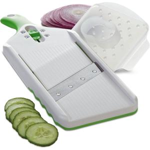 PrepSolutions Adjust-A-Slice Mandoline Slicer, Green  Adjustable Thickness, Perfect for Vegetables, Fruits, and More