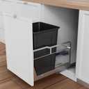 Gornoxblif Dual Pull Out Trash Can Under Cabinet with Soft-Close Slides, Heavy Duty Under Sink Trash Can Kit for Kitchen, Garbage Can Not Included, Requires Minimum Cabinets Opening 16" W X 23" D