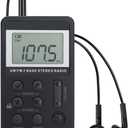 Personal AM/FM Pocket Radio Portable VR-robot, Mini Digital Tuning Radio, with Rechargeable Battery, Earphone, Lock Screen for Walk/Jogging/Gym/Camping