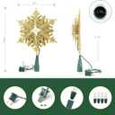 Brizled Lighted Tree Topper, 9.25 Gold Glitters Plated Snowflake Christmas Tree Topper with 20 Count Warm White Lights, UL Listed Plugin Xmas Treetop for Xmas Home Holiday Decorations