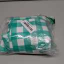 Sorfey Vinyl Umbrella Rectangle Fitted Tablecloth Cover, Checkered Design, Flannel Backed Lining 24x48 Inch, Green