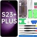 for Samsung Galaxy S23+ Plus AMOLED Screen Replacement with Lavender Frame OLED Display Touch Digitizer Full Assembly Fix Glass with Repair Tools Kit SM-S916U SM-S916U1