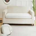 Yoovat Couch Cushion Covers for Sofa Couch Covers Wear-Resistant Universal Sofa Cover Washable Stretch for Sectional Slipcovers (Texture-Cream White,Large Double Seat Cover)