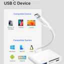4-in-1 USB C SD Card Reader, JSAUX USB-C Micro SD Card Reader with (USB 3.0 & Charging) Port Compatible with iPhone 16/16 Plus/16 Pro/16 Pro Max, Android, Mac, Galaxy, iPad Pro, Camera -White