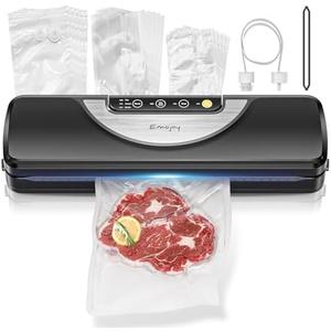 Emojoy Vacuum Sealer Machine, Built-in Bag Cutter, 11.8-Inch Sealing Length, Includes 15 Bags（BPA-Free）
