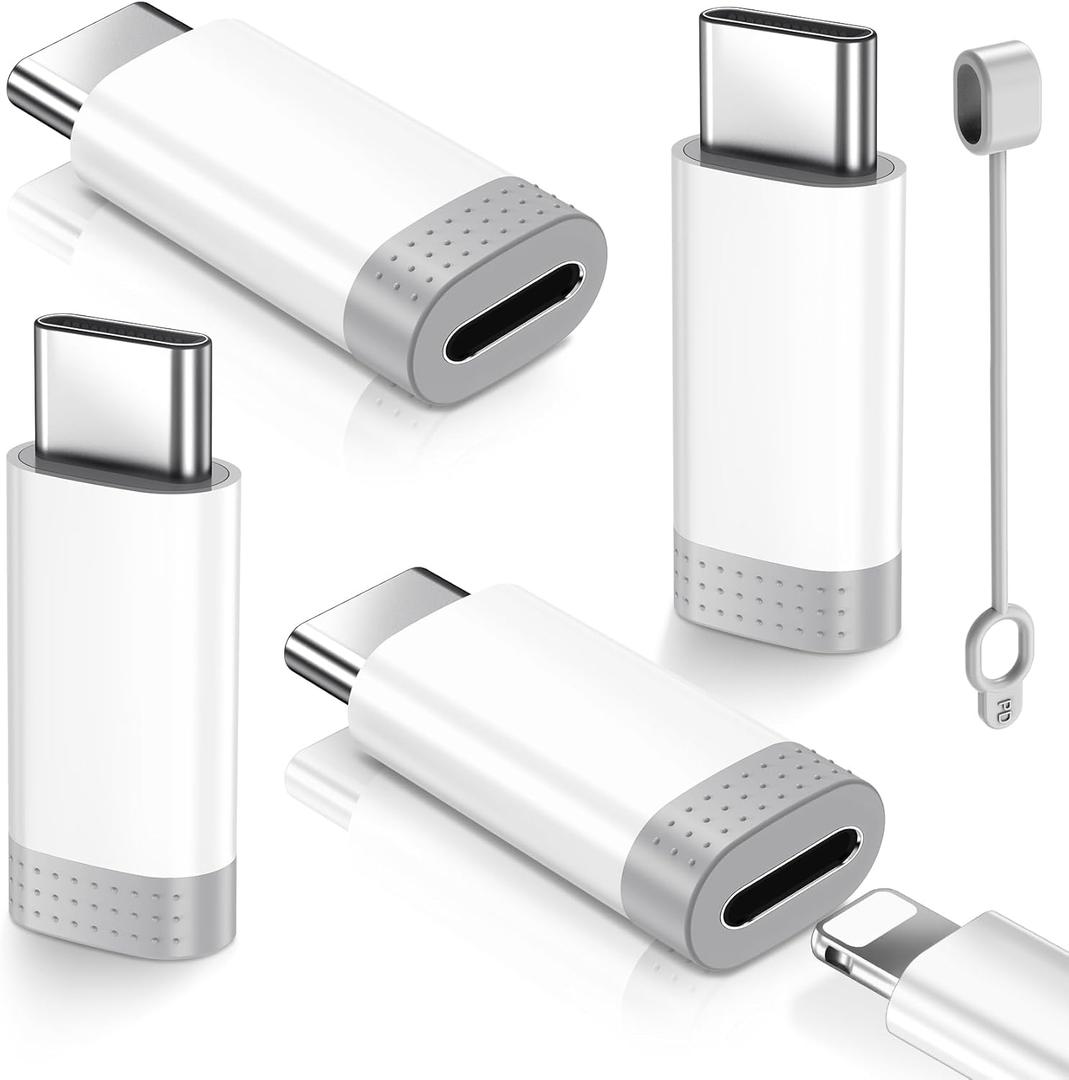 Lightning to USB C Adapter for iPhone15/16/17 Pro/17 Pro Max,Fast Charging&Data Transfer,Type C Charger Connector Cable for 17/16,Serial Adapter-Not for Headphone/OTG (All White)