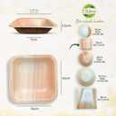 Raj Disposable Palm Leaf Bowls (25 Count, 4" Square Bowls) Strong Bowl Like Bamboo Party Bowl - Decorative Compostable Tableware for Lunch, Dinner, Birthday, Outdoor, BBQ, Picnic.