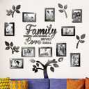 Family Tree Wall Decal Acrylic 3D DIY Mirror Sticker Photo Frames Removable Wall Art Decals Home Decorations for Living Room Bedroom Kitchen Dining Office, 47 x 47 Inch(Black)