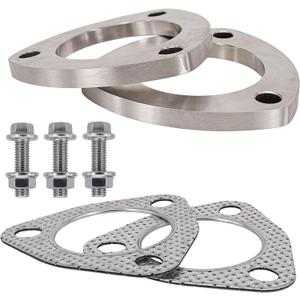 2.5 Inch 3 Bolt Stainless Steel Exhaust Flanges & Gaskets Connection Kit with bolts and nuts (2.5"/63mm)