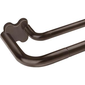 Bronze Double Curtain Rods, USFOOK Blackout Wrap Around Curtain Rods for Windows 52 Inch, 6/8 Inch Room Darkening Curtain Rod