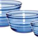 Anchor Hocking Ribbed Mixing Bowls (3-Piece, Coastal Blue Glass)