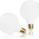 LED Globe Light Bulbs, Dimmable 8W (Equivalent 80 Watt) Edison Bulbs,G95 Globe Shape Matt Milk White Glass Soft Warm Yellow 2500K LED Filament Bulbs, CRI 90+ E26 Medium Base (Pack of 2)