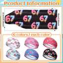 6 Pcs 67 Ice Cream Drip Headbands Ice Cream Baseball Headbands Elastic Polyester Sweatband Multi Color Headscarf for Women Men Baseball Party Stuff Sports Team Gifts