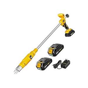 Ecarke Brushless Electric Weed Puller, Compatible with DeWalt 20V Battery, 40" Long Handle Stand Up Weeder with Spring Eject & 3-Claw Steel Head, Dandelion Lawn Garden Tool 