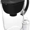 Brita Large Water Filter Pitcher for Tap and Drinking Water with SmartLight Change Indicator, Includes 1 Standard Filter, BPA-Free, Lasts 2 Months, 10-Cup Capacity, Stretch Limo Black