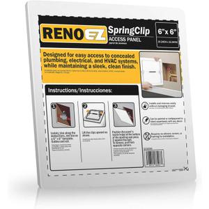 Access Panel For Drywall - 6x6 inch - No Tools Required - Wall Hole Cover - Access Doors For Drywall - Spring Loaded for Wiring | HVAC | Plumbing - Textured White (1)