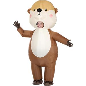 Geyoga Inflatable Otter Costumes for Adults, Funny Blow up Halloween Animals Costume, Full Body Sea Otter Cosplay Suit for Men Women Halloween Themed Party