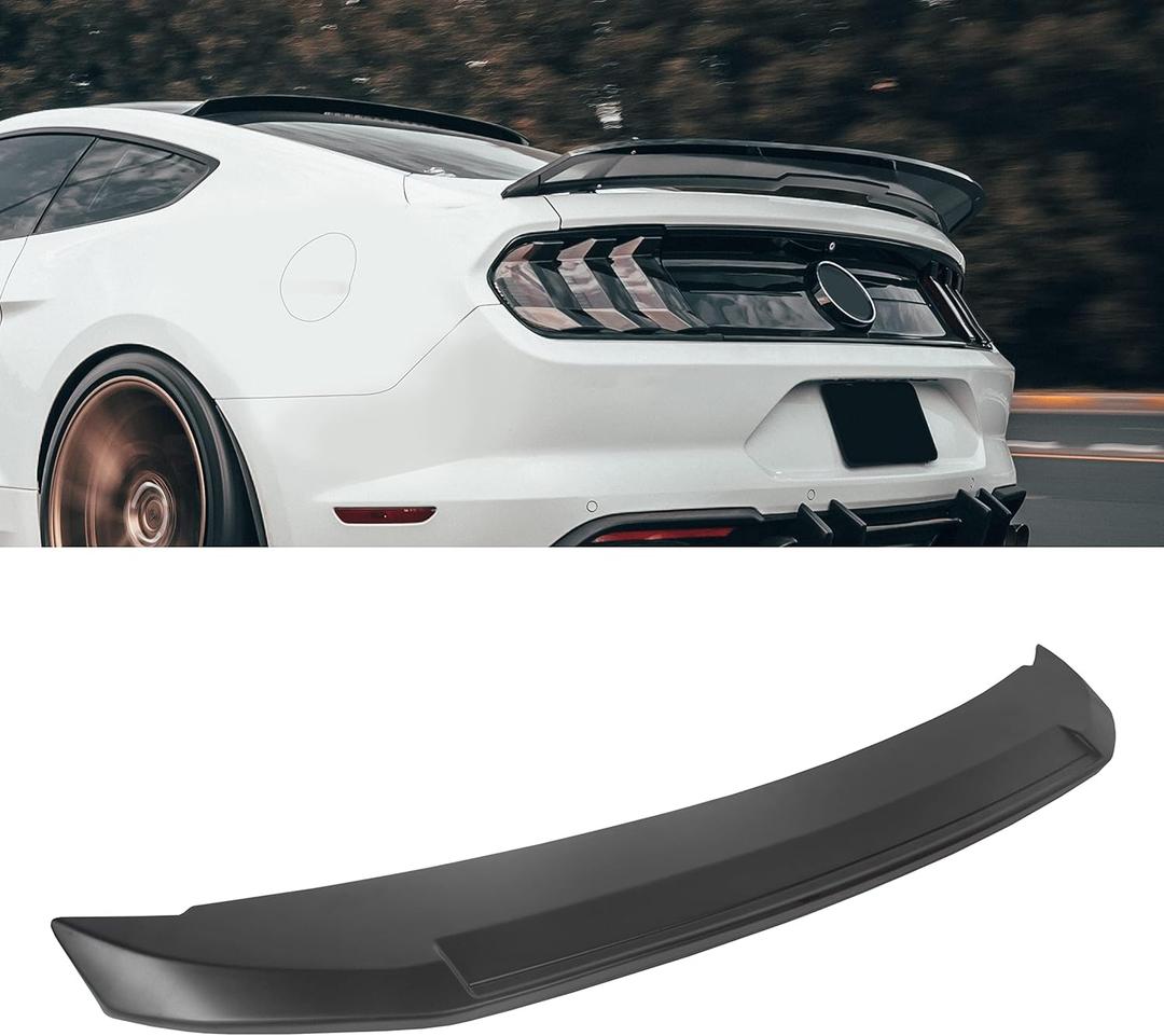 ECOTRIC Rear Trunk Spoiler Wing Compatible with 2010-2014 Ford Mustang Coupe Shelby GT500 Style Unpainted Black