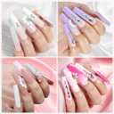UNA GELLA Nail Tips Square XXL Long: Full Cover Pre-file Square Straight Gel Nail Tips No C Curve for DIY Press On Nails 216PCS, 12 Sizes Gel Nail Extensions Art Salon
