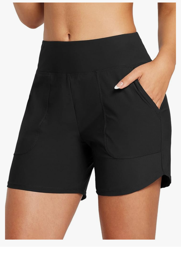 baleaf Women's 3"/5"/7"/9" High Waisted Swim Board Shorts Quick Dry Swimsuits Bottoms Trunks with Pockets, Size -XL