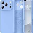 Vooii Magnetic for iPhone 17 Pro Case, Compatible with Magsafe (Premium Liquid Silicone) (Integrated Camera Control Button) Full Body Protective Anti-Scratch Microfiber Lining 6.3", Light Blue