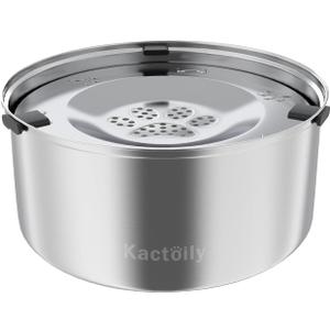 Kactoily 3L/101oz Large Capacity Dog Water Bowl Stainless Steel No Spill Dog Bowls Slow Drinking Dog Water Feeder Dispenser