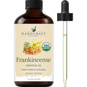 Handcraft Blends Organic Frankincense Essential Oil  1 Fl Oz  100% Pure and Natural  Premium Grade Essential Oil for Diffuser and Aromatherapy