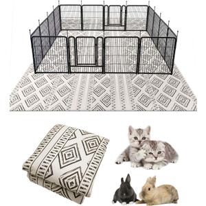 BNOSDM 91" X 63" Washable Bunny Cage Liners Large Rug for Rabbits Large Non Slip Pad for Bunnies Resuable Rabbit Liner for Chinchillas Cats
