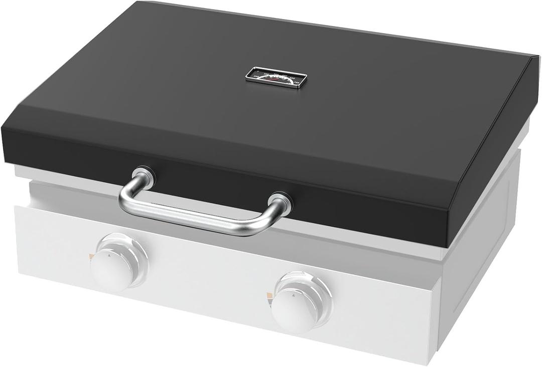 Hinged Lid for Blackstone 22" Table Top Griddle 1666 1813 1833 1842 2144 1891 2203 2304 2271 1935 2350 5011 Hard Cover Hood with Temperature Gauge for Pit Boss Camp Chef 22" Flat Top Griddle Grill (for Blackstone 22 Inch Griddle)