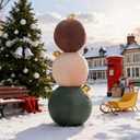 Giant Inflatable Christmas Velvet Ball, 5FT 3-in-1 Inflatable Christmas Ornament, Giant Indoor Outdoor Inflatable Balls Decor Xmas New Year Lawn Garden Yard Thanksgiving Day Party (Vertical)