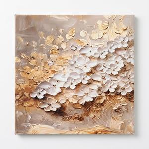 Soft Neutral Floral Wall Art Blossom, Size 16x24