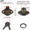 Cabinet Locks with Keys Antique Bronze Desk Drawer Lock for File RV Storage Locks Replacement, 2 Packs