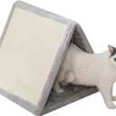 LUCKITTY Cat Scratching Pad - Sisal Shell and Gray Soft Plush Lining with a Plush Toy Ball, Cat Claw Sharpener - Protect Furniture - 15.7"x17.3"x18.5"